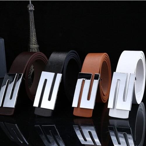 Luxury Leather Straps for Men Reversible Belt Fashion Letter S Smooth Strap Buckle Men Luxury Brand Designers