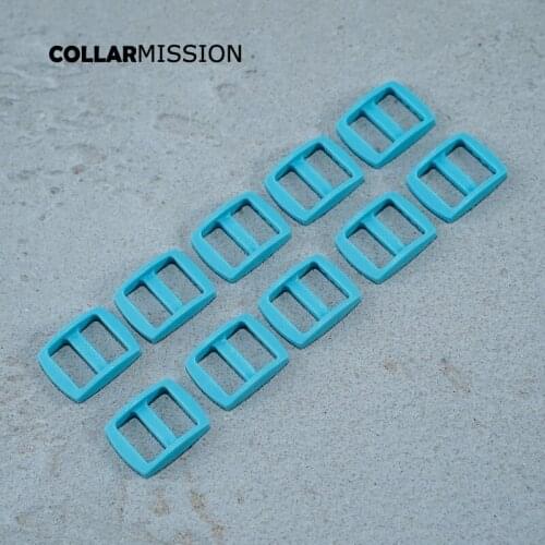 Retailing color plastic slider Tri-Glid for DIY dog collar harness backpack strap 15mm lake blue RZK15SJ11