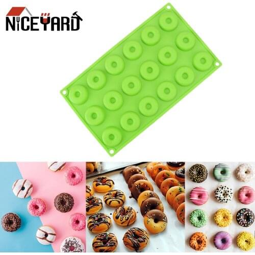 NICEYARD Silicone Mold 18-Cavity Mini Chocolate/ Donut Dessert Baking Pan4cm Biscuit Cake Molds Kitchen Tool