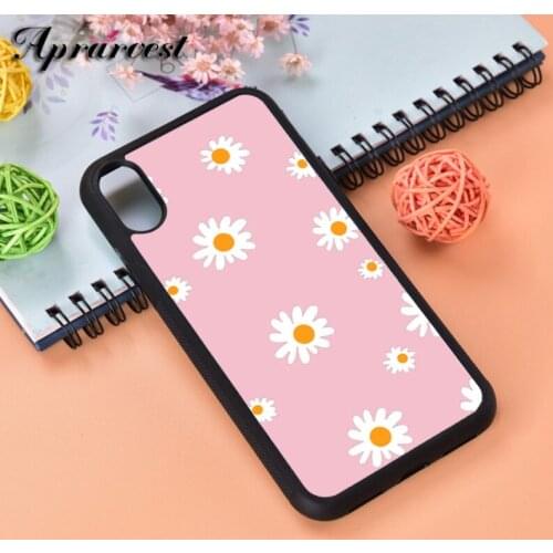 Aprarvest Pink Funky Flowers Silicone Rubber Phone Case Cover For iPhone 6 6S 7 8 PLUS X XS XR 11 12 MINI PRO MAX