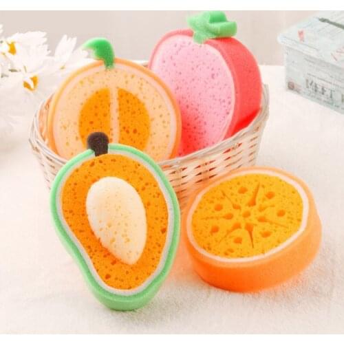 Cute Fruit Thickened Cleaning Dish-Washing Sponge Scouring Pad Decontamination Brush Bowl Pot Cleaning Cloth Dish Towel
