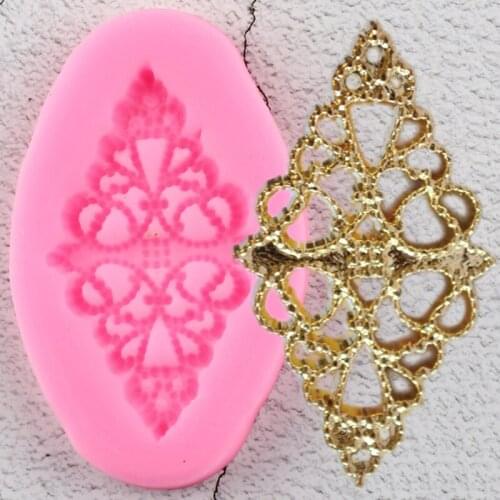 Filigree Medallion Silicone Mold Relief Cupcake Topper Fondant Cake Decorating Tools Chocolate Candy Jewelry Clay Resin Moulds