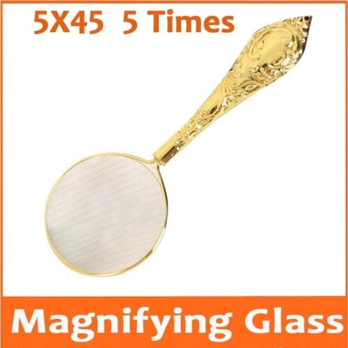 5 Times Golden Handle Child Educational Metal Insects Viewer Toys Magnifying Glass Pocket Magnifier Gift Loupe Reading Glass