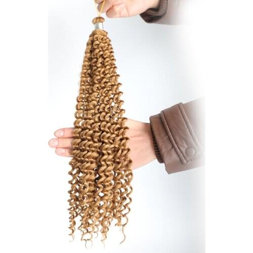 Water Wave Synthetic Crochet Braiding Hair Extensions Fake Bulk Hair For Crochet Braids Synthetic Hair Strand Hook Braid