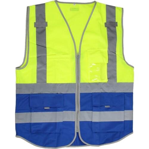 High Visibility Reflective Safety Vest with Pockets and Zipper, Breathable Mesh Jacket Waistcoat