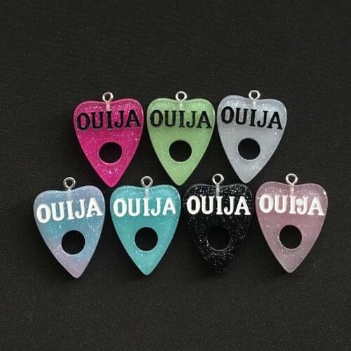 10pcs 28*24mm Ouija board planchette charms Flat back resin cabochons Necklace pendant for DIY decoration Game board