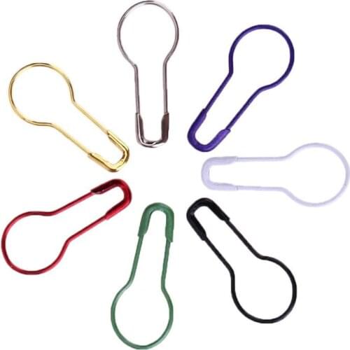 100pcs/box Mixed Color Safety Pins DIY Sewing Tools Safety Knitting Stitch Marker Tag Pins Gourd Shape Metal Clips Kits