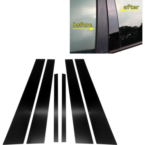 4/6pcs Car Window Center Pillar Stickers Trim External Pillar Decoration Films Car-styling Parts for Kia Pegas/cerato/KXCROSS