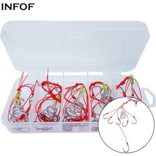 INFOF 5-pieces Carp Fishing Hooks Kit Bait Holder Spring Hook Feeder Fishing Hook Fishhook Carbon Steel