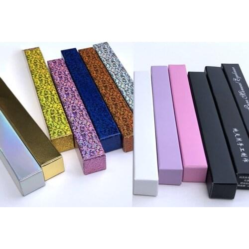 50pcs/lot 1.6*1.6*14.5cm Black/Gold/Pink/Shiny Eyeliner Packaging Paper Box Lipstick Pen Package Box Sample Eyeliner Gift Box