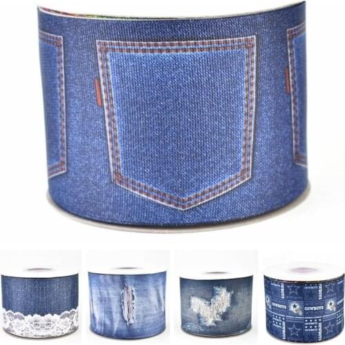 9 16 22 25 38 50 75mm 3 inc heat transfer denim jean grosgrain ribbon welcome custom printed wholesale