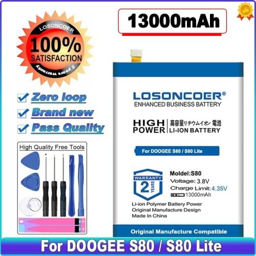 LOSONCOER BAT18M710080 High Capacity Battery 13000mAh Battery for DOOGEE S80 / S80 Lite in stock
