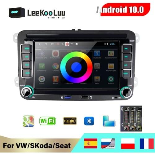 LeeKooLuu Android 8.1 2 Din Car radio Multimedia Player GPS Stereo For VW Skoda Seat Octavia golf 5 6 touran passat B6 B7 Jetta