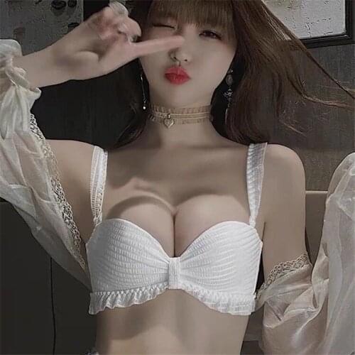 Bras for Women Intimates Sexy Lingerie Beauty Back Deep V Bralette Wire Free Underwear for Girl Push Up Bra Female Brassiere