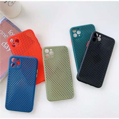 Phone Case For iPhone 11 Pro X XR XS Max 6 6s 7 8 Plus SE 2020 Heat Dissipation Contrast Candy Color Soft TPU For iPhone 11 XS