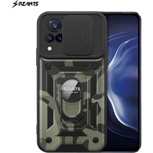Rzants For VIVO V21 V21E 4G Case [Jungle tank] Camouflage Lens Proetction Ring Stand Holder Military Design Cover For Boys Man