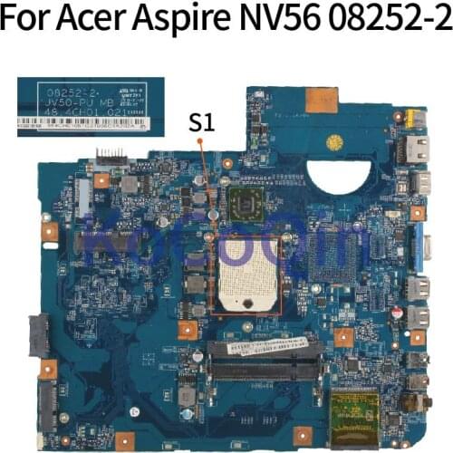 KoCoQin Laptop motherboard For Acer Aspire NV56 Mainboard 08252-2 DDR2
