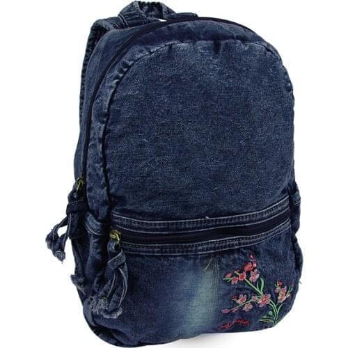 Alone New Denim jeans Women men Backpack Casual Denim Bags Teenage Girls Small Backpack Female Backpack