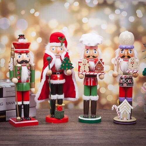 Action & Toy 36cm Gingerbread Chef Nutcracker Puppet Combination Children Christmas Toys Gift Childrens holiday toys HT125
