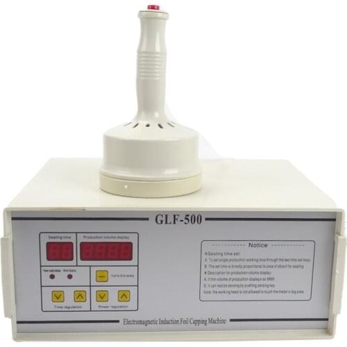 GLF500 Aluminum Foil Sealing Machine Electromagnetic Induction Sealing Machine Fast Work Continuous Induction Sealer