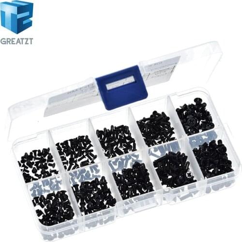 GREATZT 500Pcs M2 M2.5 M3 KM Screw Flat Head Phillips Screws Laptop Notebook Screws Set Kit for computer small screw