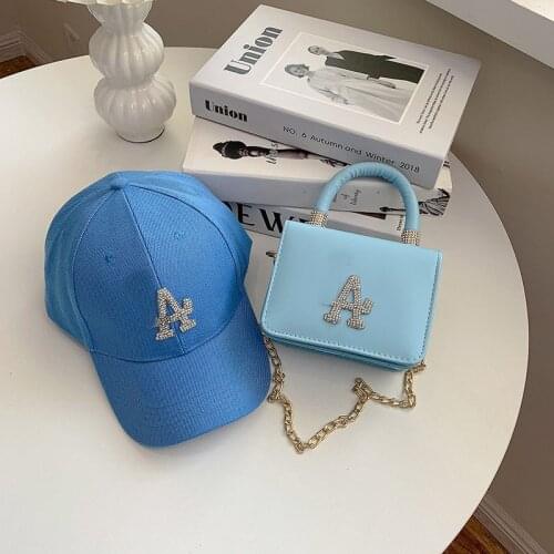 Hot Selling Famous Brand Crossbody Purse Summer Beach Hat Fashional Designer Women Mini Handbag And Visor Cap Set