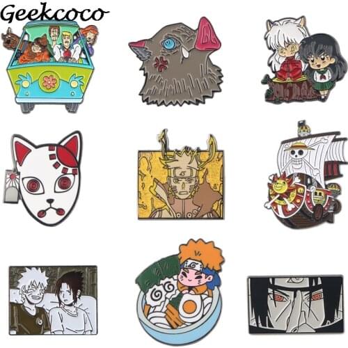 J1830 Geekcoco Cartoon Punk Brooch Enamel Lapel Pin Fashion Anime Button Badge Jewelry for Lover Gift Collection