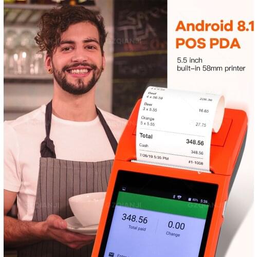JP-Q2 POS SystemTerminal PDA with Thermal Printer Built-in and Barcode Scanner NFC Option