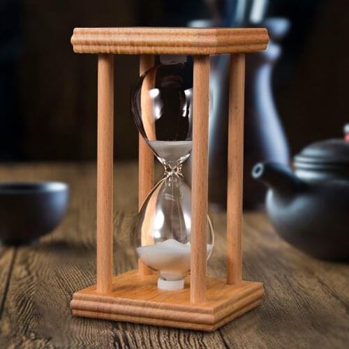 Nordic style Creative Four-post wood glass hourglass timer 5/10/15/30/45/60 minutes modern art Craftwork Desk decor accessory