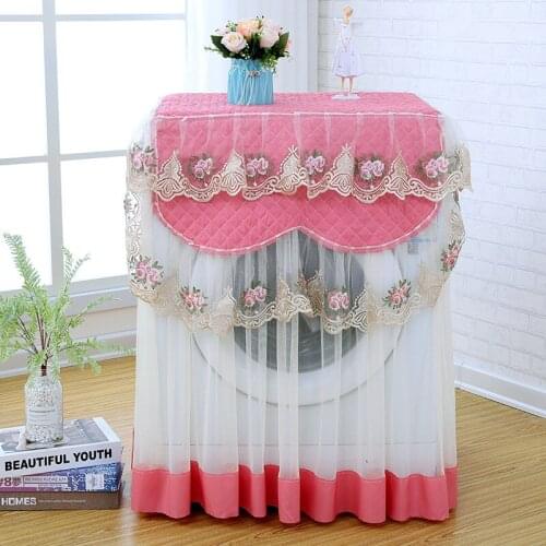 Romantic Flowers lace Washing Machine Cover 60*60*85CM Wedding Decoration Durable Washing Machine Dust Covers