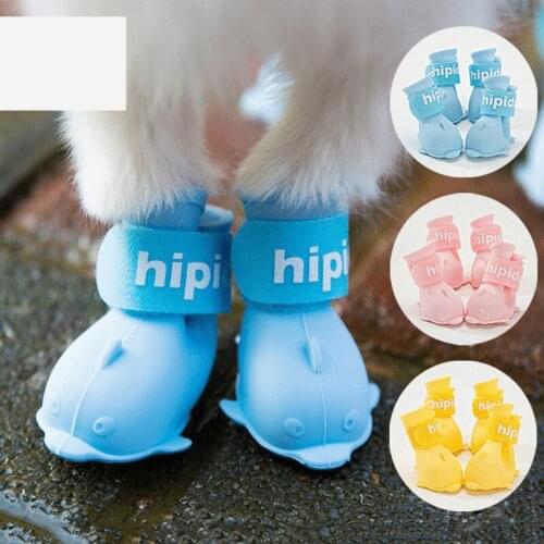 Pets Dog Rain Shoes Boots Puppy Anti Slip Waterproof Shoes for Small Large Big Dogs Chihuahua Husky S-L Pet Products 4pc/Set