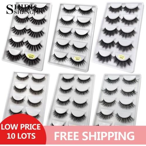 New 50 pairs wholesale mink eyelashes hand made false eyelash natural long 3d mink lashes makeup natural false lashes in bulk