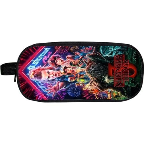 New Fashion Stranger Things Pencil Bags Makeup Bag Teenage Boys Girls Cosmetic Cases Kids School Supplies Stationery Storage Bag