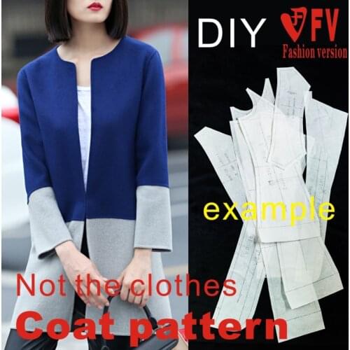 Sewing drawings female soil collarless coat coat garment design pattern BFY-124