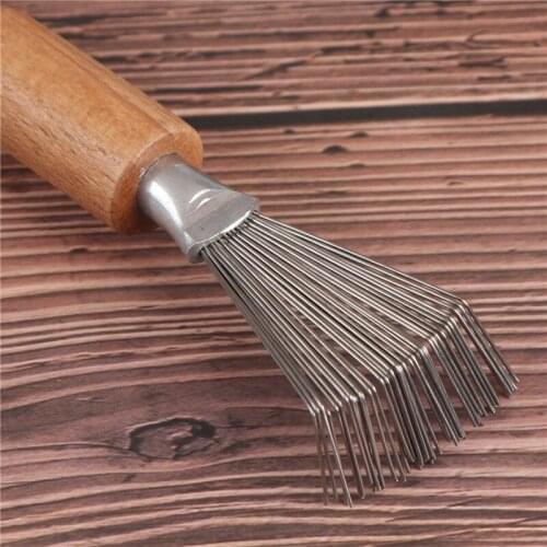 1PCS Wooden Comb Cleaner Delicate Cleaning Removable Hair Brush Comb Cleaner Tool Handle Embeded Tool