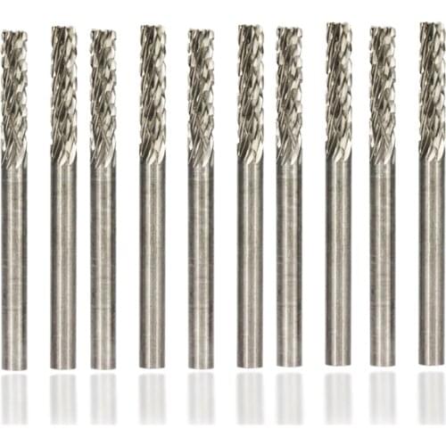 10pcs 3mm Shank Double Cut Tungsten carbide Rotary Burr Sets For Dremel Rotary Tools Rotary File