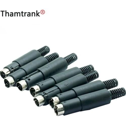 10pcs/lot Mini DIN Connector 3 4 5 6 7 8 9 Pin Din Male Plug With Plastic Handle DIN Adapter Soldering Cables DIY Connector