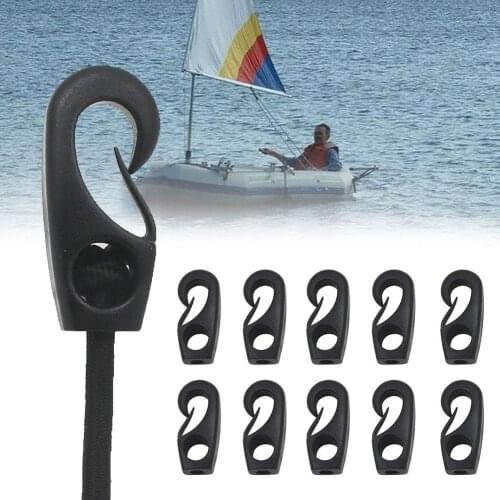 10pcs Sailing Clips Accessories Marine Kayak Canoe Shock Rafting Line Sports Tie Plastic Water Buckle Down Bungee Hook Loop K2L4