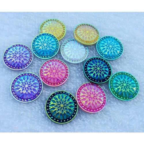 100PCS 20mm Round Flatback Rhinestone Crystal AB Color Base DIY Garment Accessories -E07*5