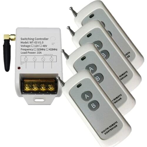 1000m 1CH 1 CH Wireless Remote Control LED Light Switch DC 12V 24V 36V 48V Relay Output Radio RF Transmitter And Receiver