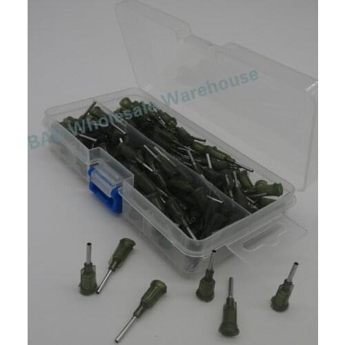 150 Pcs 14G 1/2-inch stainless steel-shaft luer lock hub Blunt Needle Dispense Tip/Glue Dispensing Needle with case