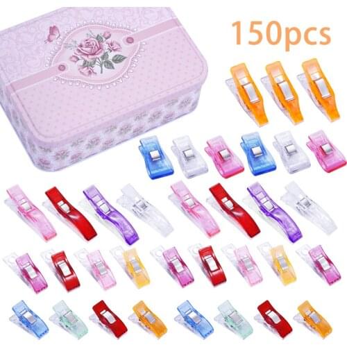 LMDZ 150pcs Colorful Sewing Craft Quilt Plastic Clips Clamps Pack For Patchwork Decoration Clamp Clothes Clip Sewing Tools