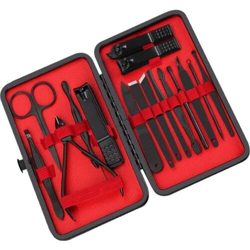 16Pcs/set Household Nail Scissors Trimmers Nail Toe Clipper Cutter Kit, Portable Travel Nail Groove Dead Skin Pliers Nail Files