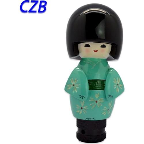 2021 Universal Manual Interior Parts Gear Stick Shift Shifter Lever Knob Green Kimono Dolls Marches Fast shipping