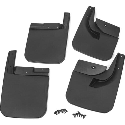 4PCS Front Rear Mud Flaps Splash Guards-Fender For 2018 Jeep Wrangler JL Black Plastic Direct Bolt Installation Exterior Parts