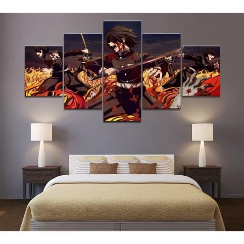 5 Piece Canvas Wall Art Anime Manga Prints Vampire Hunter Katana Pictures And Poster Home Living Room Decoration Paintings
