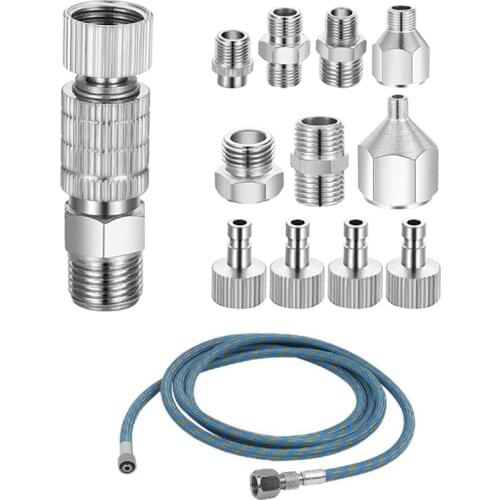 TOP Airbrush Adapter Set, Quick Release Airbrush Adapter Kit, Nylon Braided Air Hose, for Air Compressor and Airbrush Hose