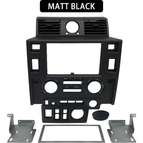 Car styling Stereo Double 2 Din Dash Kit dashboard center console for Land Rover Defender glossy black matt black CARBON LOOK