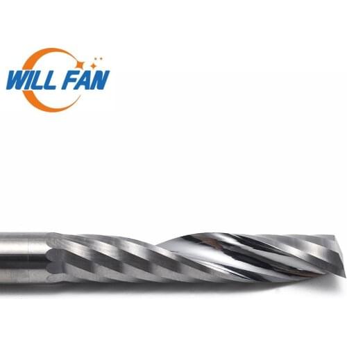 Will Fan 6mm One Spiral Flute Bits For Cut MDF PVC Aluminous CNC Router Single Sprial Bits Tools