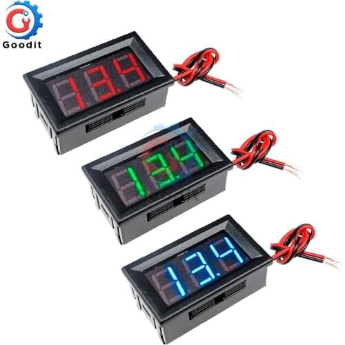 DC 4.5V-30V Mini Digital Voltmeter Ammeter Panel Amp Volt Voltage Current Meter Tester 0.56" Blue Red Dual LED Display